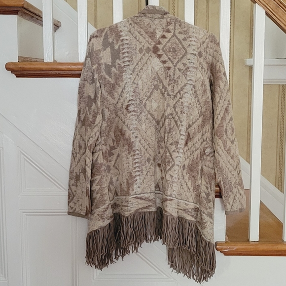LUCKY BRAND Brushed Fringe Cardigan Sweater Size Small - Picture 4 of 7